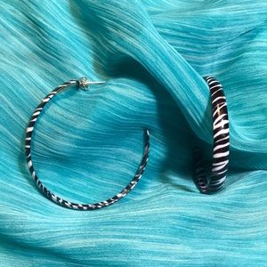 Zebra Hoop Earrings